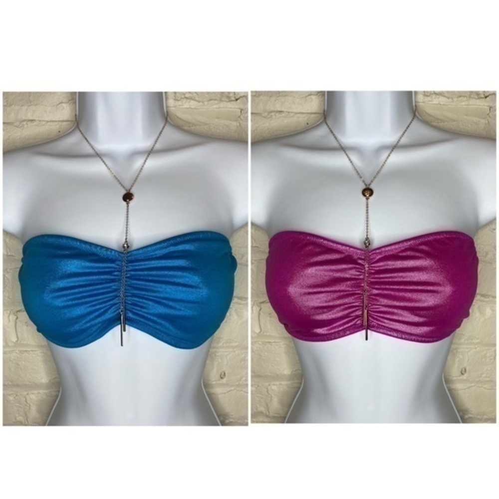 Bundle of 2 PINK Victoria’s Secret Metallic Bandeau Bra M